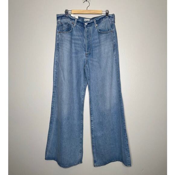 NWT Citizen’s of Humanity Beverly Slouch Wide Leg Jeans Alemayde Blue Size 32 - Picture 2 of 8